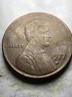 New Listing1977 Filled D penny error Coin faded Letters On Back