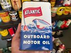 VINTAGE~ FULL NOS~ ATLANTIC OUTBOARD MOTOR OIL~ SAE 20W-40~ 1-QUART OIL CAN NICE