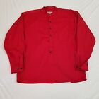 Classic Old West Styles Shirt Red Pullover Long Sleeve Half Button Cowboy VTG XL