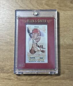 MIKE TROUT 2021 TOPPS ALLEN & GINTER MINI FRAMED CLOTH SILK ANGELS /10 SSP