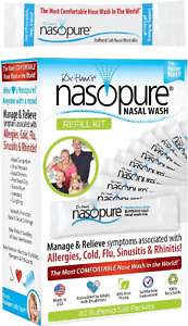 Nasopure Nasal Wash, Refill Kit, “The Nicer Neti Pot” Sinus Wash Kit, Comfortab