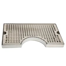12'' Flanged Mount Drip Tray Surface Kegerator Beer Drip Tray SS Tower No Drain