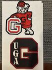 (2) UGA Georgia Bulldogs Vintage Embroidered Iron On Patches Patch Lot