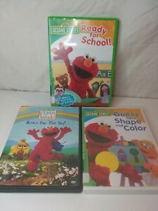 Lot Of 3 Sesame Street Street Elmo DVDs ready for school reach for the sky
