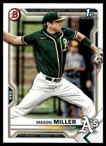 3 Card Lot 2021 1st Bowman Mason Miller Oakland Athletics #BD-85