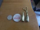 COCA COLA 5c WOODEN NICKEL AND MINI BOTTLE KEY CHAIN==ADVERTISING ITEMS