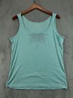 NWT Womens Tank Tops XL 16 18 Blue Ribbed Studded Kissing Straps Faded Glory