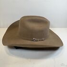 Justin Bent Rail Collection Cowboy Hat Felt 7X Beaver Size 7 5/8ths | 61 Beige