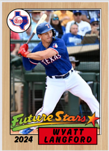 2024 Wyatt Langford Future Stars MLB Rookie Card 87 Style Texas Rangers