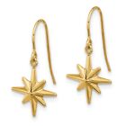 14K Yellow Gold Star Drop Dangle Earrings
