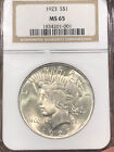 1923 PEACE SILVER DOLLAR COIN  MS 65 NGC