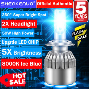 H7 8000K Ice Blue 8000LM LED Headlight Bulb Replace Halogen High/Low Beam/Fog (For: More than one vehicle)