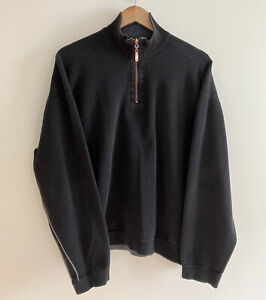 Men’s L Izod Black & Gray Reversible 1/4 Zip Knit Pullover Large