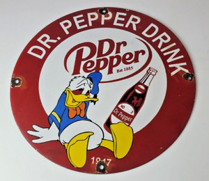 Vintage Dr Pepper Porcelain Soda Cola Beverage Man Cave Collection Gas Pump Sign