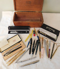 Vintage Pens and Pencil Lot Cross Garland Leeds Gold filled in Cedar Box
