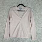Pure Collection 100% Cashmere Sweater Women Size 6 Pink Button Up Front