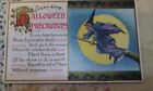 1921 Halloween Witch Postcard Nice Condition