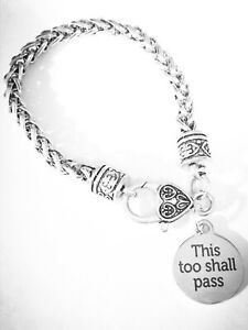 Inspirational Charm Bracelet This Too Shall Pass Religious Best Friend Jewelry