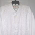 Robert Graham Embroidered Button Front Shirt White Flip Cuff Men's XXL