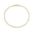 14K Yellow Gold Open Heart Link Chain Bracelet- 7