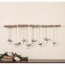Uttermost Birds On A Branch Traditional Elm Wood Wall Art in Bronze/Ivory