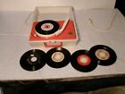 Vintage GE Solid State Record Player w. 5 free 45 rpm Records Tested needs Work