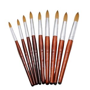 Wood Acrylic Kolinsky Nail Brushes Sizes 8-24 Nail Art Brush SHIPS FROM USA