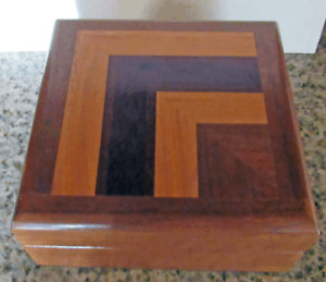 Walnut Wood Trinket w/ Hinged Lid  - Jewelry Box