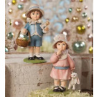 Bethany Lowe Easter Greeting Girl & Boy Set Of 2 Vintage Inspired Figures New