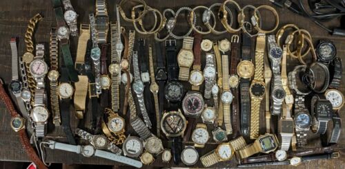Huge Lot Of Vintage Men’s/ Women's Wrist Watches ESTATE FIND Damaged Parts 6lb+