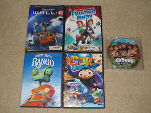 Lot of 5 Children's DVDs - Wall-e, Rango, Igor, etc.
