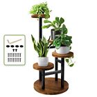 New ListingTall 4 Tier Corner Plant Stand, Metal and Wood Display Rack for Indoor Outdoor