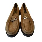 Joseph Abboud Mens size 12 D Camel colored Suede slip on Bit Loafers
