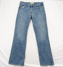 American Eagle Jeans Mens 34x34 (34x32) Blue Bootcut Distressed Denim Western