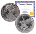 TWO 1 TROY OUNCE/OZ .999 Pure TITANIUM Metal Walking Liberty/Eagle Rounds/coins