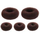 5 Pcs Donut Hair Bun Maker Dark Brown Ring Style Bun Makers Set 2 Large And 3 S