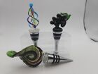 Lot Of 3 Art Glass Wine Stoppers