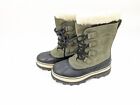 Sorel Caribou waterproof winter snow boots women's 8 Olive Green