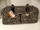 Travelon purse leopard design tote with zippered pouch and 3 open pouches NEW