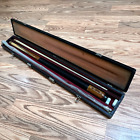 Pool Cue Billiards Beauty  Leather Wrap  with Hard Case VINTAGE gamer Bar