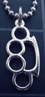 Brass Knuckles Necklace Stainless Ball Chain New Street Fighter Pendant  Charm