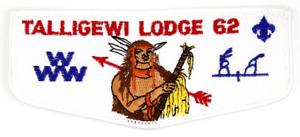 S1 White Border Talligewi Lodge 62 Flap Lincoln Heritage Council Patch Kentucky
