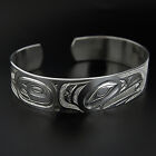 Northwest Coast Native Silver Bracelet Raven Design Aboriginal