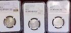 LOT OF 3 INDIA YEAR 45 BENGAL RUPEE CRESCENT NGC MS62