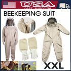 Full Beekeeping Suit Bee Suit Heavy Duty with Leather Ventilated Keeping Gloves