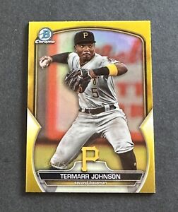 Termarr Johnson 2023 Bowman Draft Chrome Yellow Refractor /75 SP Pirates
