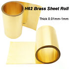 H62 Brass Sheet Roll Metal Foil Thin Panel Plate Strip Thick 0.01mm/0.02mm-1mm
