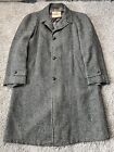 Vtg HARRIS TWEED Overcoat Scottish Wool Mens 48/50 Chest Fleck Coat Robert Hall