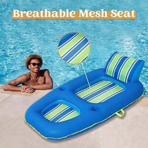 Syncfun Inflatable Pool Float Lounger for Adults Comfort Fabric Recliner Summer