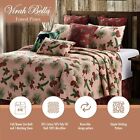 FOREST PINES 3 pc Full/Queen QUILT SET LODGE CABIN BROWN PINE TREE CONE WREATH